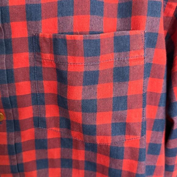 Old Navy Red and Blue Plaid Button Down Long Sleeve Shirt Size L - Picture 6 of 11